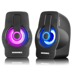 parlante 2.0 gamer micronics neon plus mic s327 usb